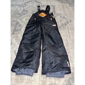 New Champion C9 Youth Boys Snow Bib Pants Zip Ski Snow Sz XS 4/5 Black Water Res
